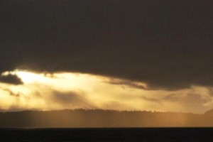 Whidbey Island approach, during storm, weird light